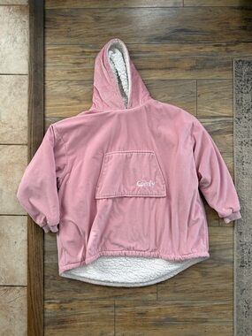 Kids Cozy Pink Sherpa-Lined Hoodie Pullover